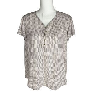 Liz Claiborne Career Blouse Top Shirt Women's‎ Size S Pink Black Geometric